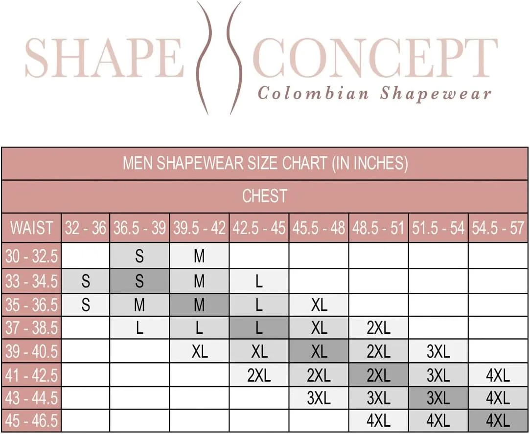 SHAPE CONCEPT 062 063 Fajas Colombianas para Hombres Mens Girdle High Compression Garmen Shapewear Body Shaper for Men