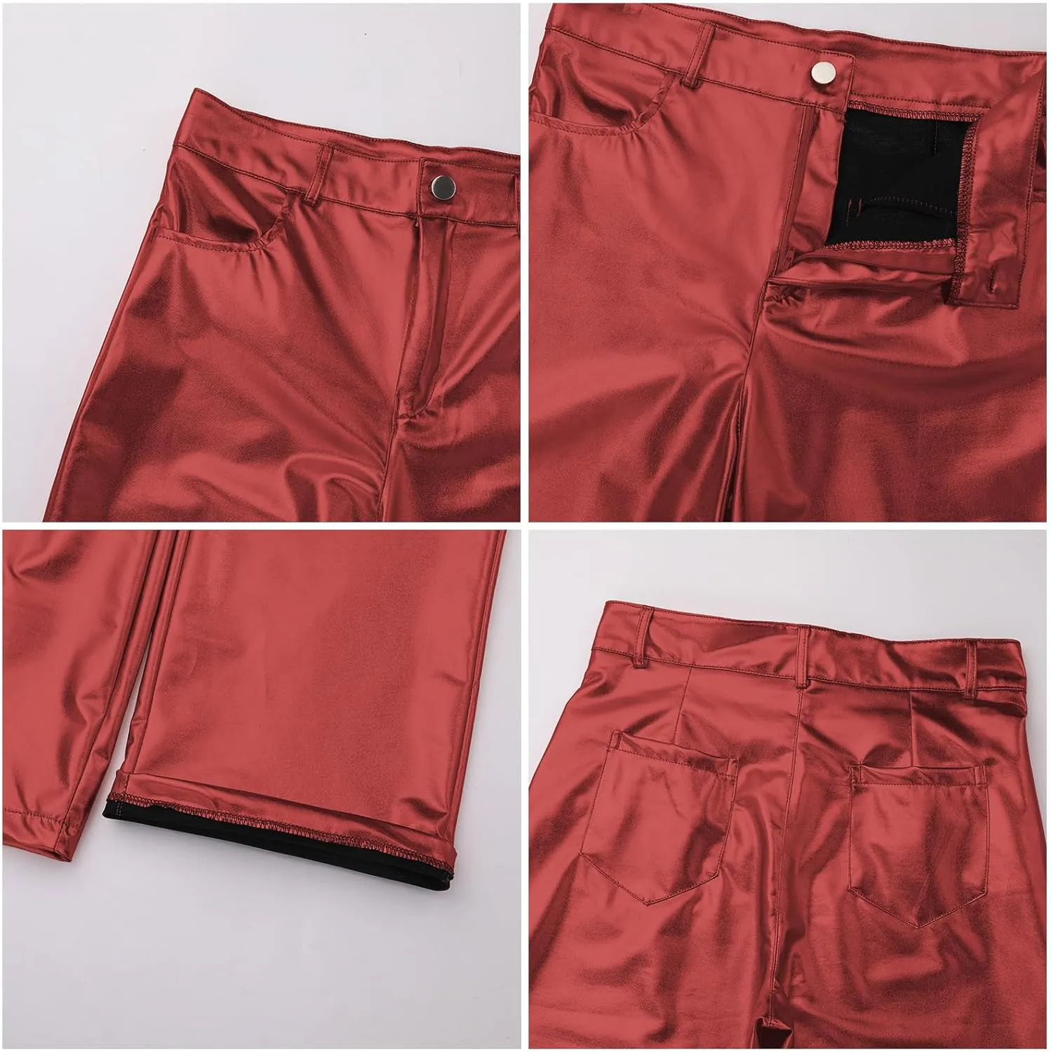 Shiny Metallic Women's Holographic Glitter Rave Dance Cropped Pants