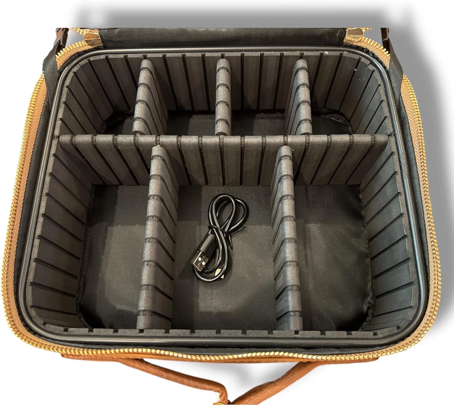 Simply Southern Chai Brown Leather Makeup Travel Case With LED Mirror Light