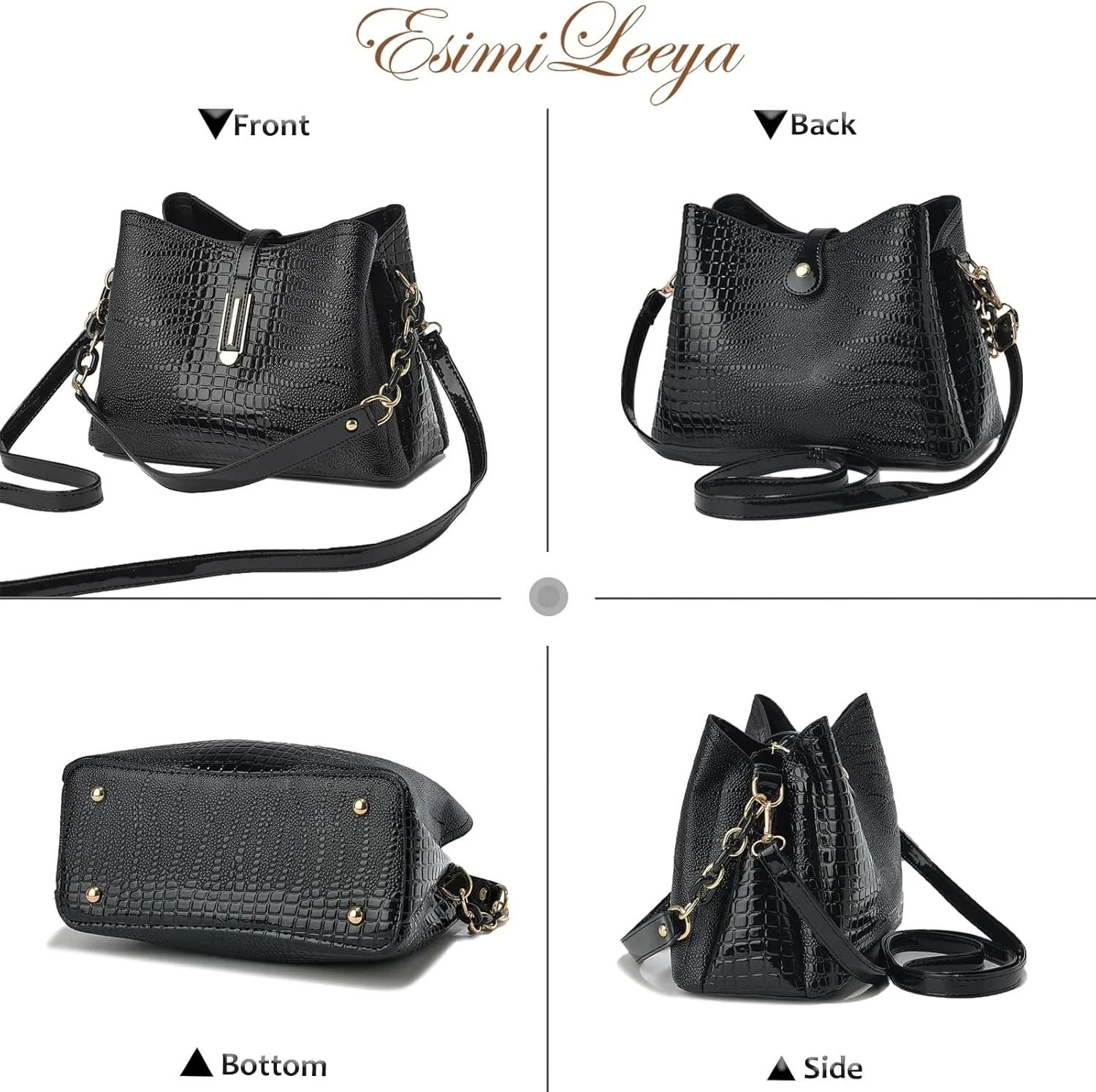 Small Fashion Crossbody Bucket Purses for Women with Shoulder Strap and Top Handle