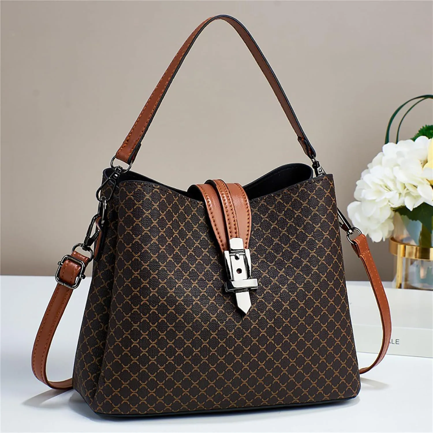 Small Fashion Crossbody Bucket Purses for Women with Shoulder Strap and Top Handle