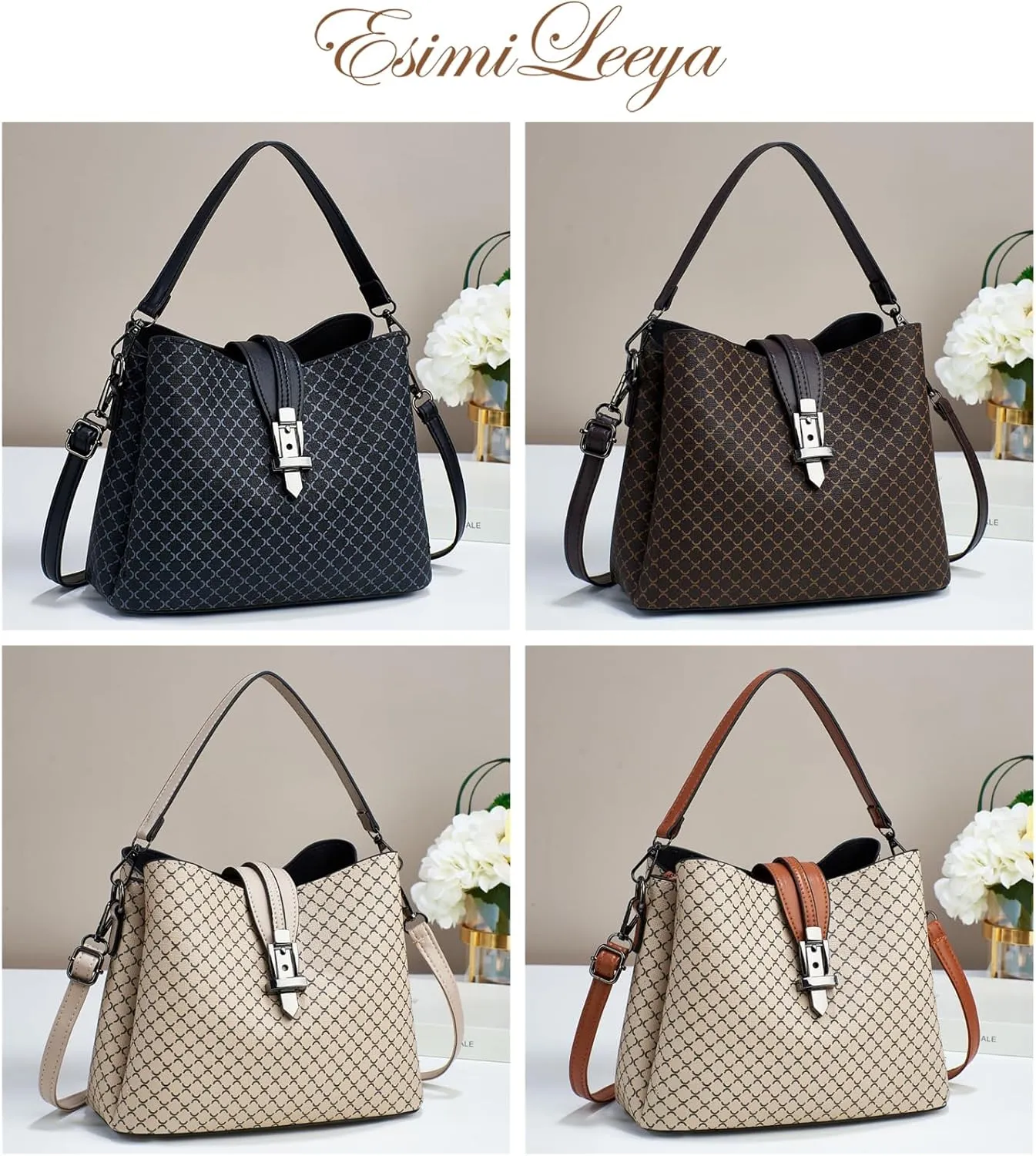 Small Fashion Crossbody Bucket Purses for Women with Shoulder Strap and Top Handle