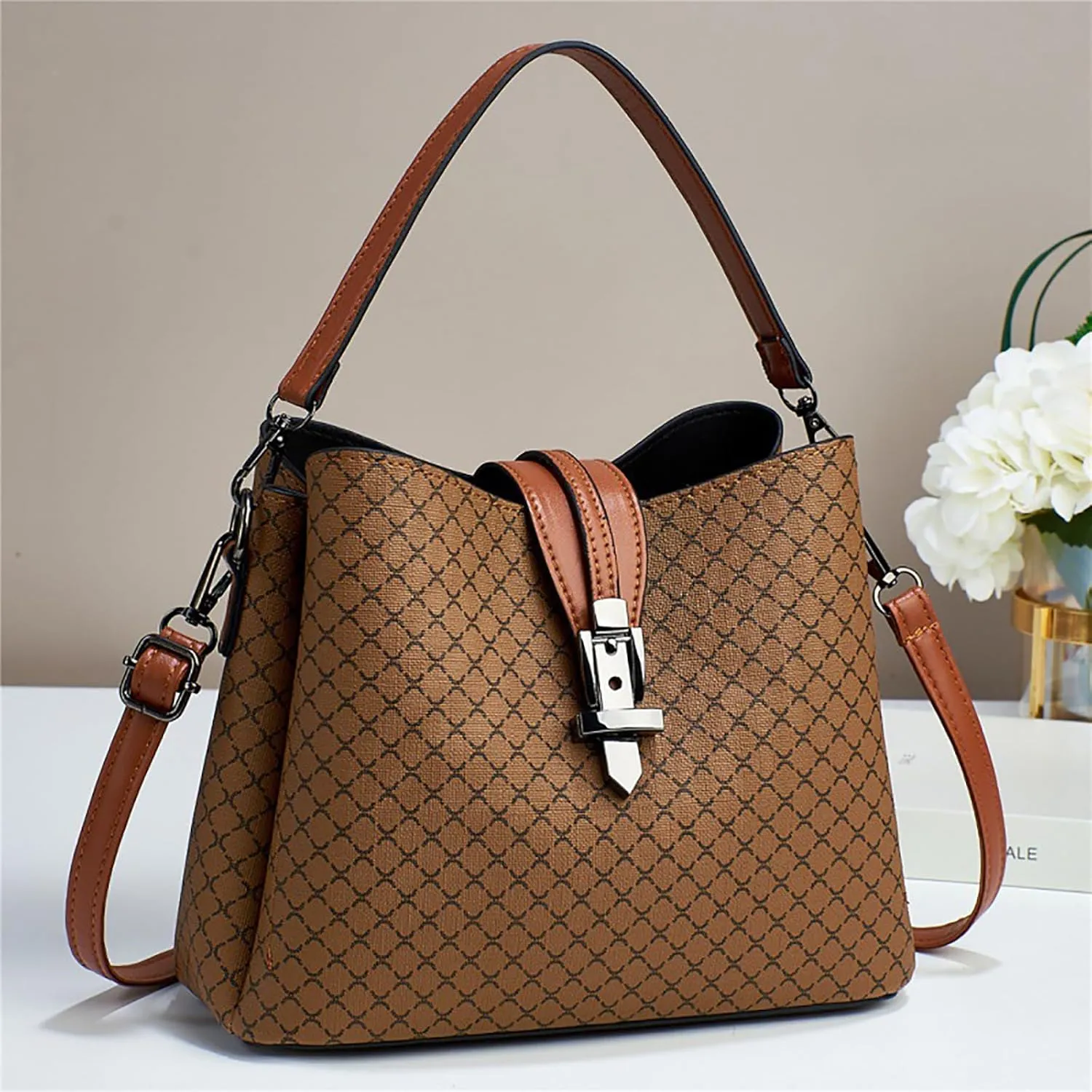 Small Fashion Crossbody Bucket Purses for Women with Shoulder Strap and Top Handle