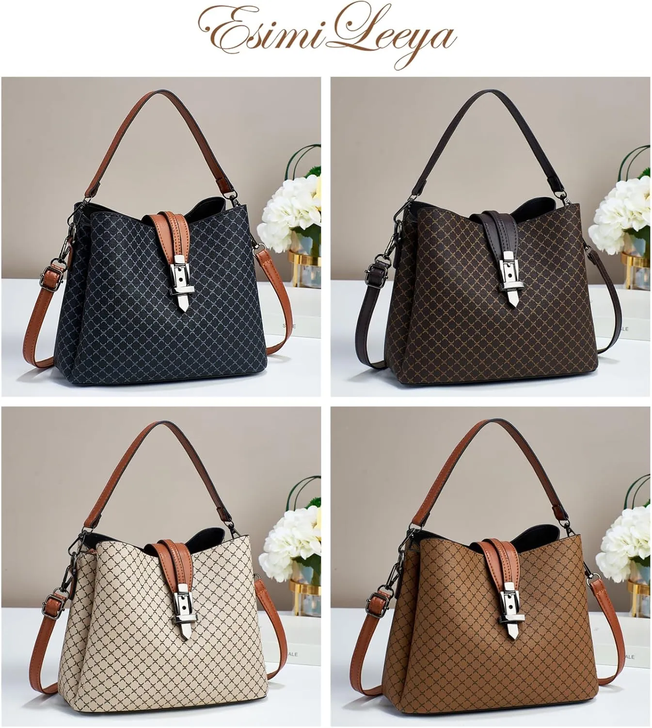 Small Fashion Crossbody Bucket Purses for Women with Shoulder Strap and Top Handle