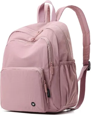 Small Nylon Backpack Mini Casual Daypack Lightweight Backpack for Women Travel Purse (Light pink)