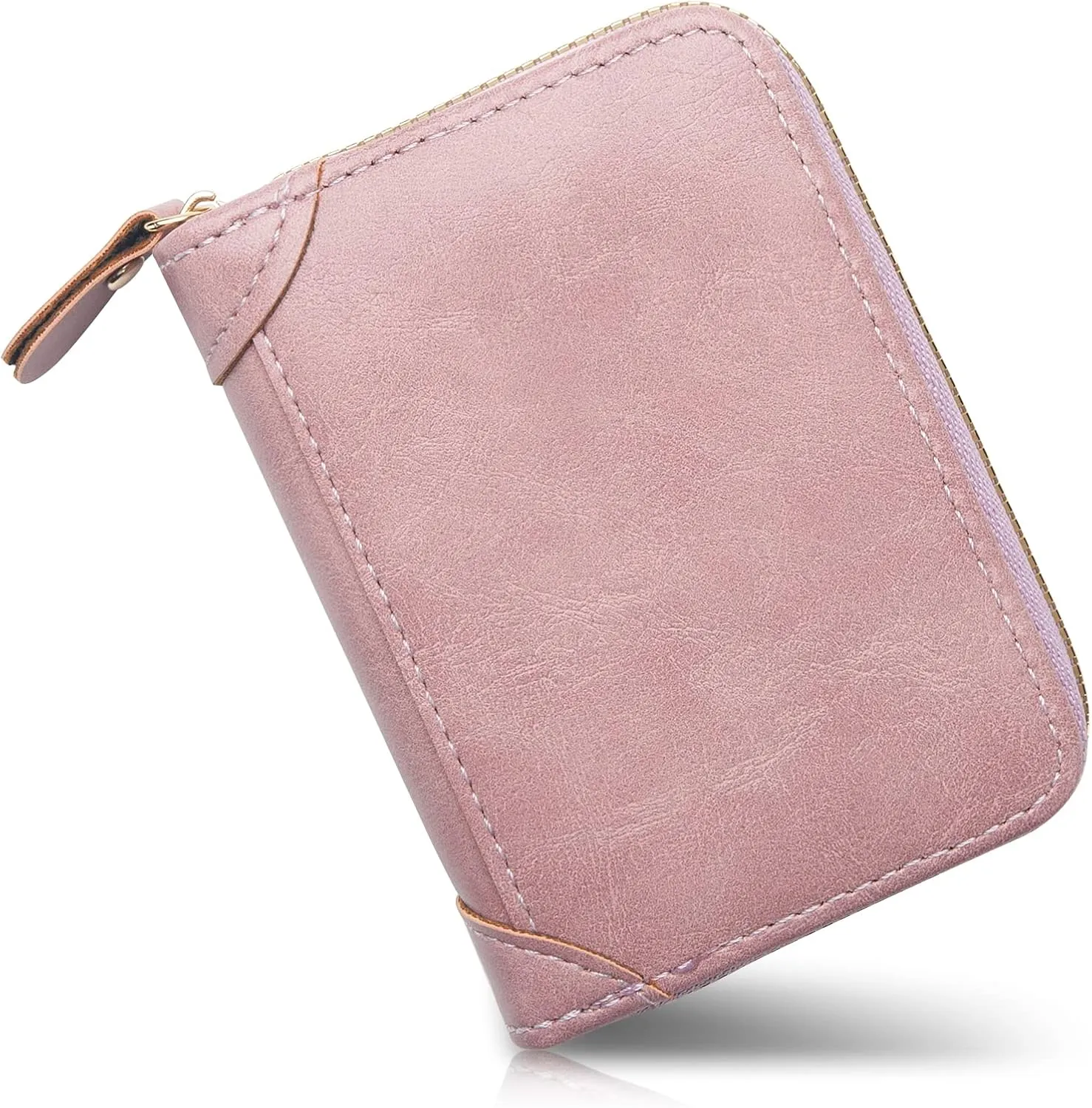 Small Wallet For Women Men RFID Leather Credit Card Holder Slim Wristlet Keychain Wallet With Zipper Pocket