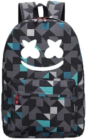 Smile Luminous Backpack Fashion Laptop Backpack Waterproof Light Weight Daypack for Travel Outdoor (Blue)