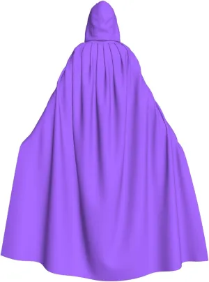 Solid color light purple Prints Hooded Cloak for Halloween, Role-Playing, and Costume Parties