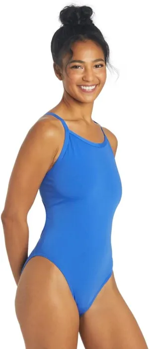 Sporti Thin Strap Athletic One Piece Swimsuit for Women - Multi Color Solid Women Bathing Swimsuits - Hydrolast Technology