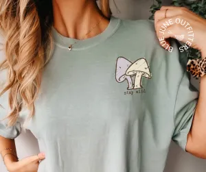 Stay Wild Cute Mushrooms | Comfort Colors Pocket Design Tee