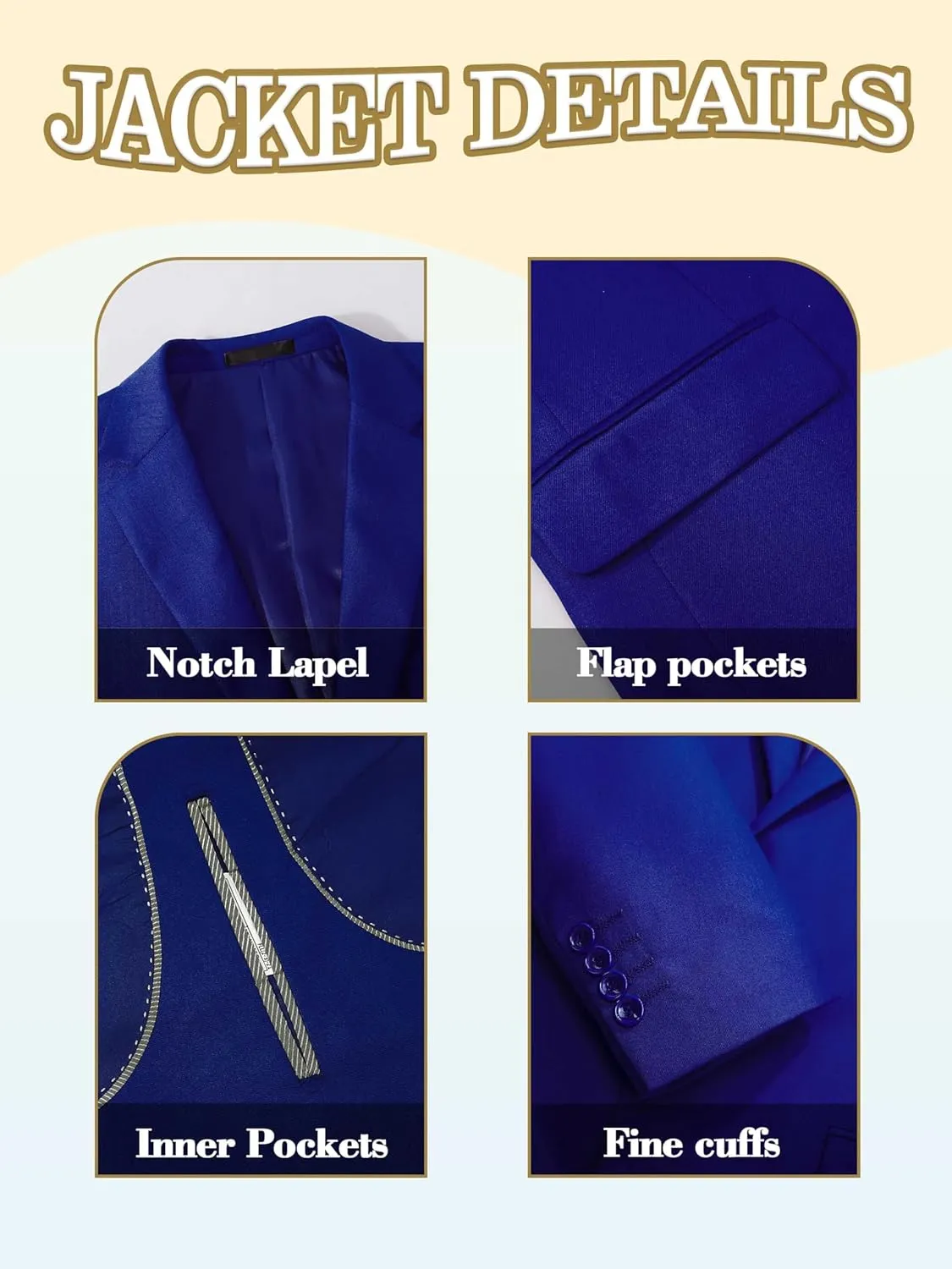 Suits for Men Slim Fit 3 Pieces Tuxedo Blazer Vest Pants Notch Collar Shirt Bow Tie Prom Party Wedding Business Dinner