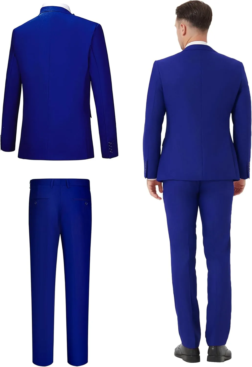Suits for Men Slim Fit 3 Pieces Tuxedo Blazer Vest Pants Notch Collar Shirt Bow Tie Prom Party Wedding Business Dinner