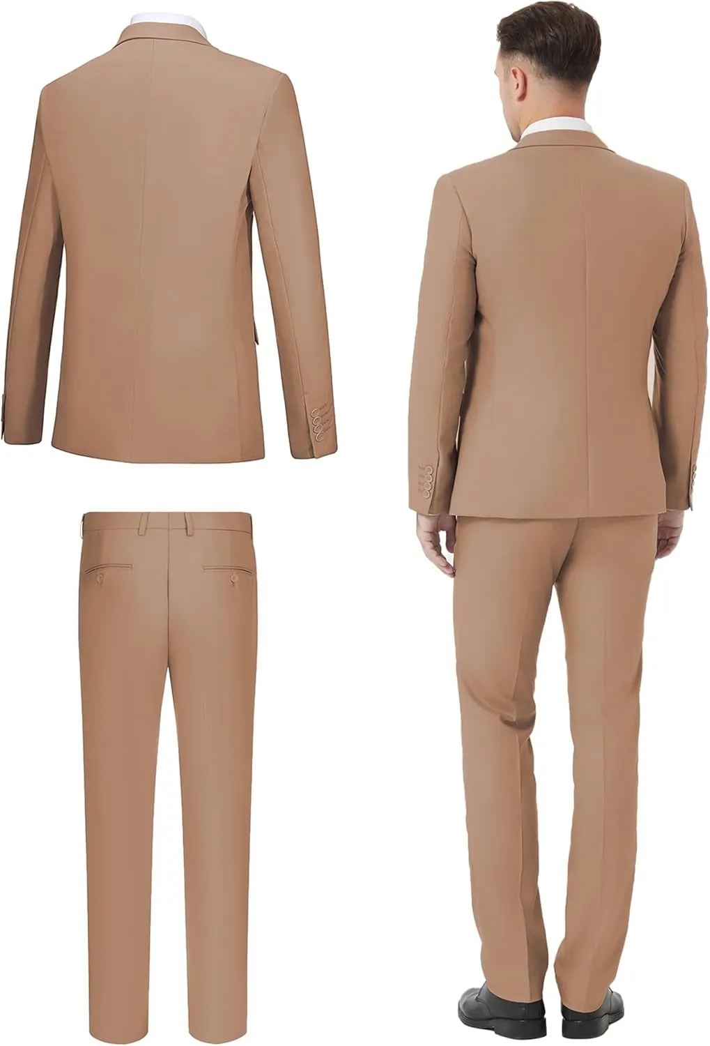 Suits for Men Slim Fit 3 Pieces Tuxedo Blazer Vest Pants Notch Collar Shirt Bow Tie Prom Party Wedding Business Dinner