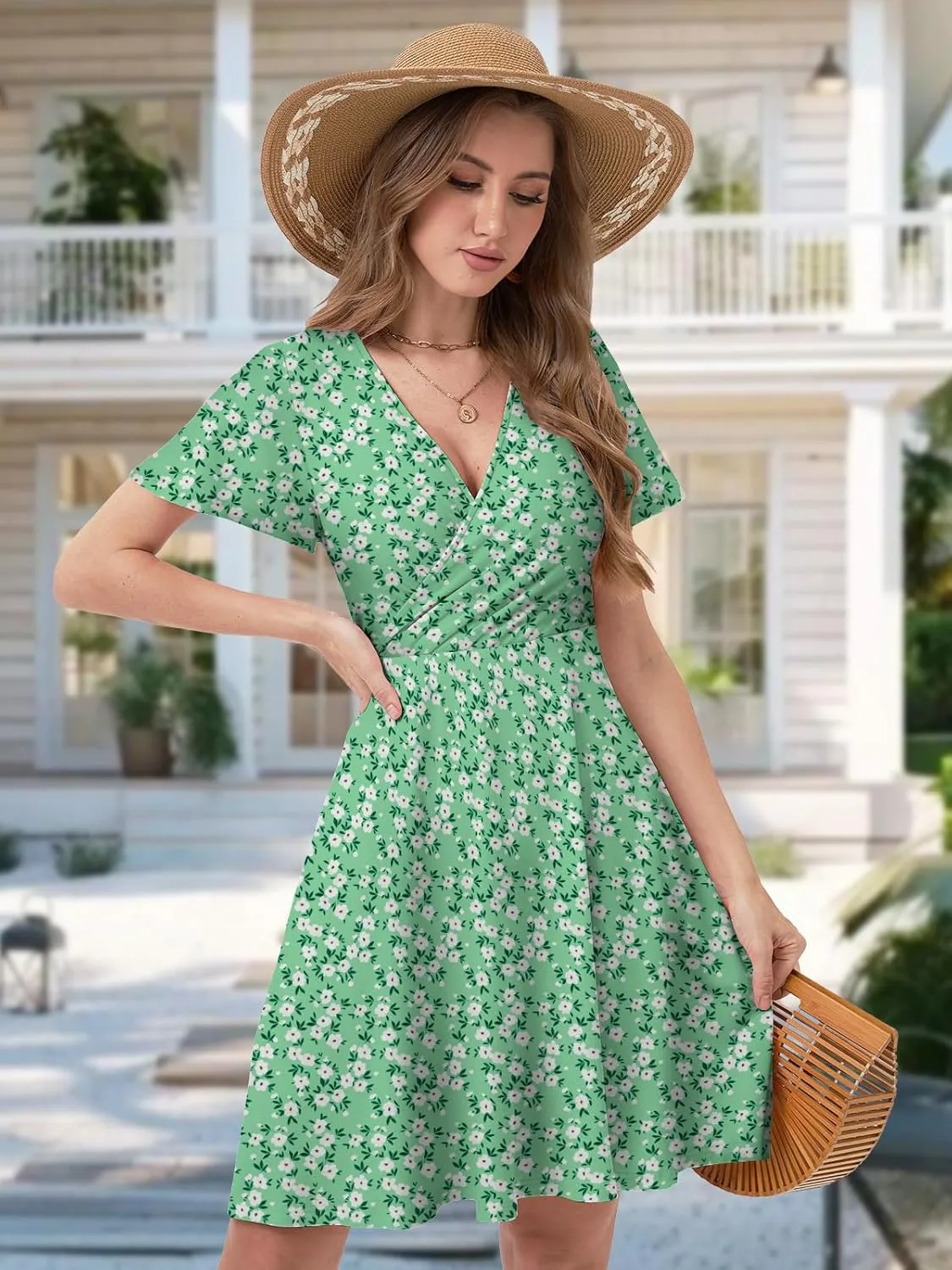 Summer Dresses for Women 2025 Spring Break Essentials Floral Sundresses Elegant Classy Fashion Casual Outfit Plus Size
