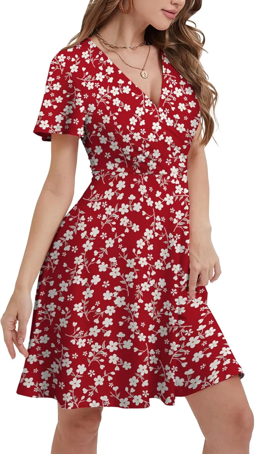 Summer Dresses for Women 2025 Spring Break Essentials Floral Sundresses Elegant Classy Fashion Casual Outfit Plus Size