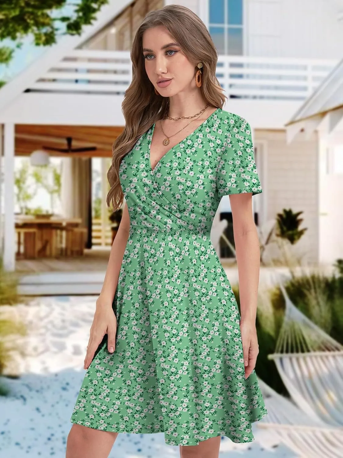 Summer Dresses for Women 2025 Spring Break Essentials Floral Sundresses Elegant Classy Fashion Casual Outfit Plus Size