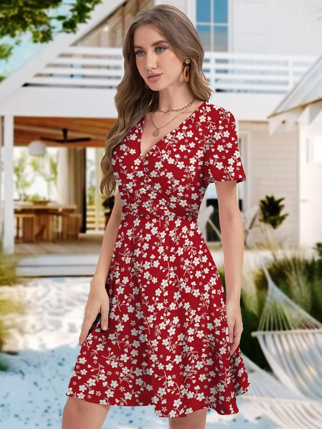 Summer Dresses for Women 2025 Spring Break Essentials Floral Sundresses Elegant Classy Fashion Casual Outfit Plus Size