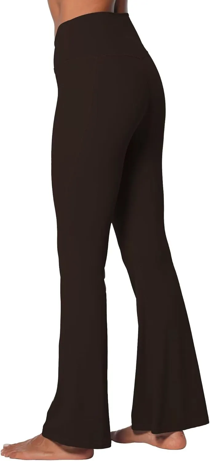 Sunzel Flare Leggings for Women with Pockets, Crossover Yoga Pants with Tummy Control, High Waisted and Wide Leg