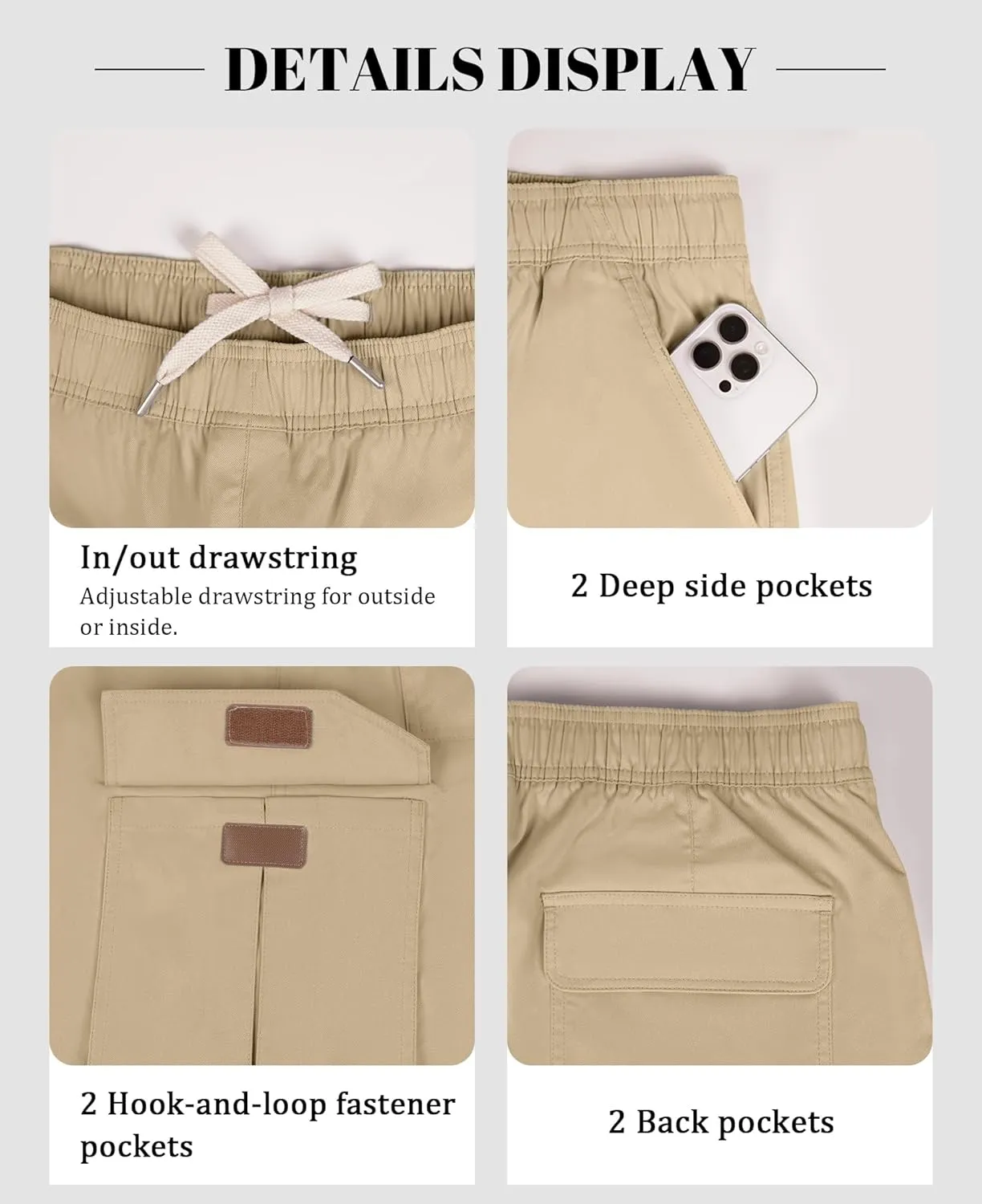Susclude Mens Baggy Cargo Pants Wide Leg Sweatpants Y2K Summer Lightweight Elastic Waist Stretch Casual Pants for 2025