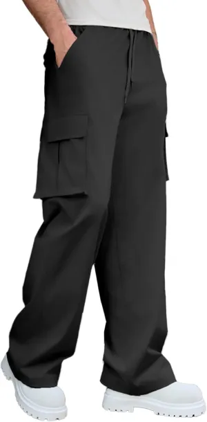 Susclude Mens Baggy Cargo Pants Wide Leg Sweatpants Y2K Summer Lightweight Elastic Waist Stretch Casual Pants for 2025