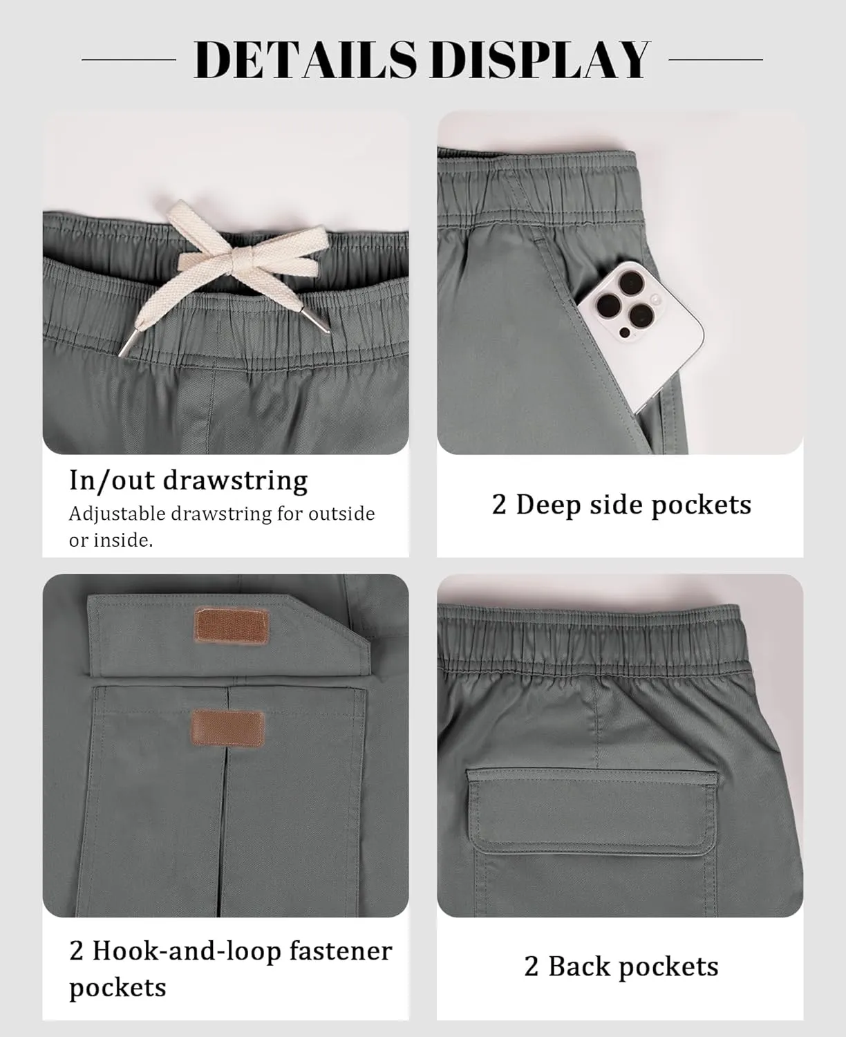 Susclude Mens Baggy Cargo Pants Wide Leg Sweatpants Y2K Summer Lightweight Elastic Waist Stretch Casual Pants for 2025