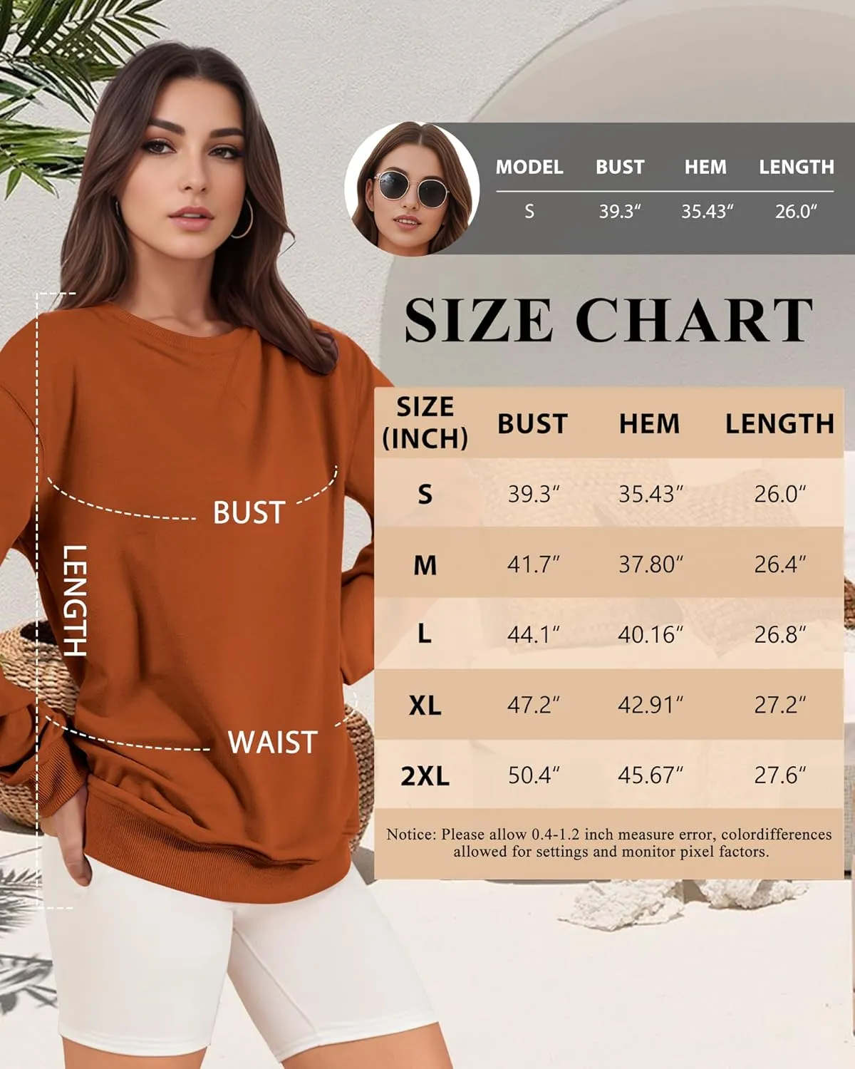 Sweatshirt for Women, Casual Crewneck Sweatshirts Women Loose Fit Long Sleeve Pullover Tops Cute Soft Shirt