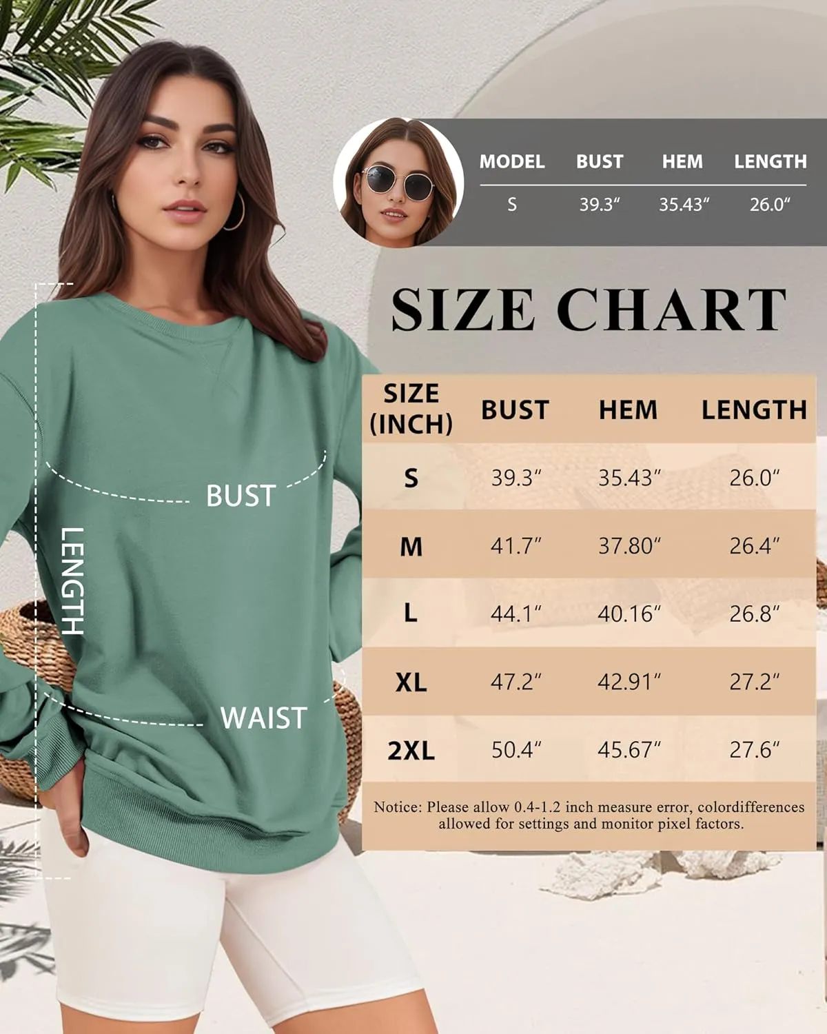 Sweatshirt for Women, Casual Crewneck Sweatshirts Women Loose Fit Long Sleeve Pullover Tops Cute Soft Shirt