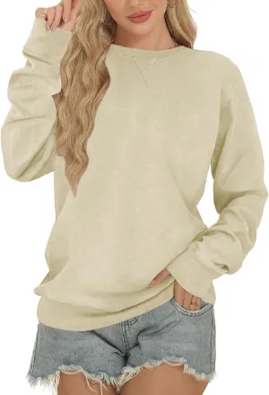 Sweatshirts for Women, Crewneck Casual Sweatshirts Woman Loose Fit Long Sleeve Pullover Tops Cute Soft Shirt
