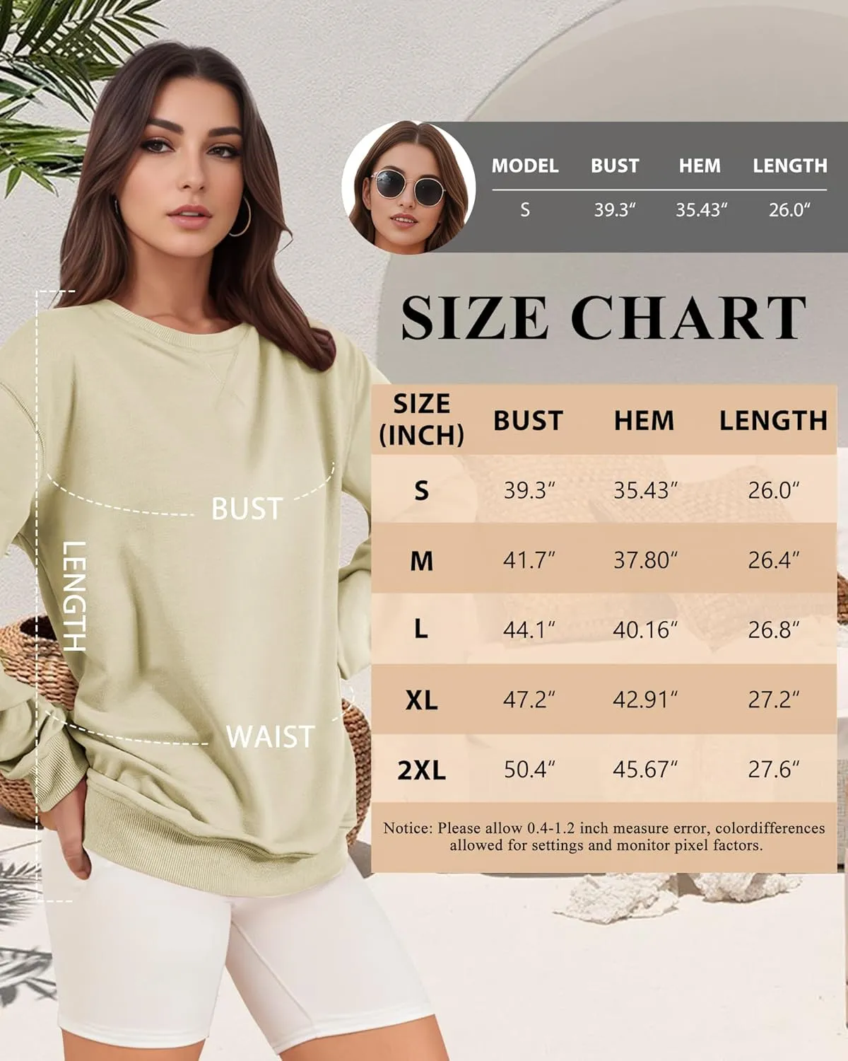 Sweatshirts for Women, Crewneck Casual Sweatshirts Woman Loose Fit Long Sleeve Pullover Tops Cute Soft Shirt