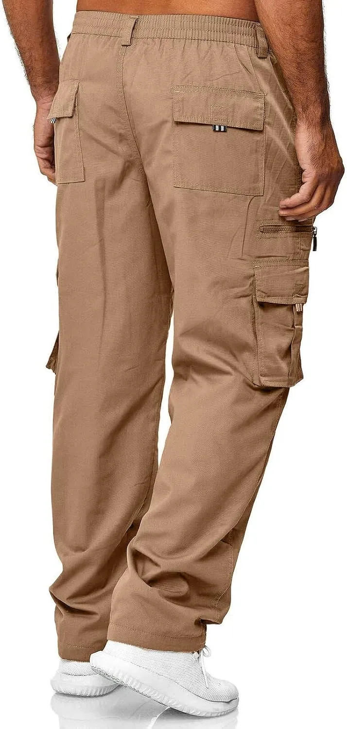 Tactical Cargo Pants for Men Big and Tall Athletic Pants with Multi-Pocket Active Loose Trousers