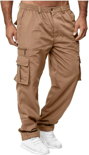 Tactical Cargo Pants for Men Big and Tall Athletic Pants with Multi-Pocket Active Loose Trousers