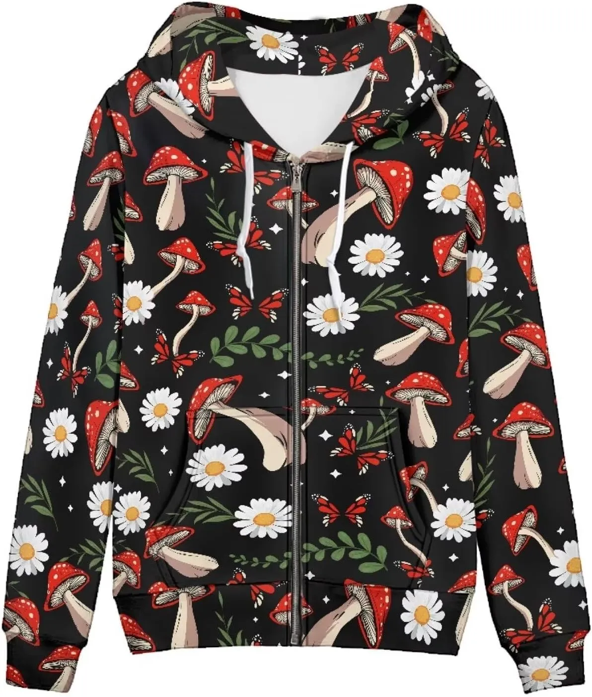 Thin Oversized Zip Up Hoodie with Pockets Women Lightweight Sweater Graphic Sweatshirts for Women Size XS-5XL