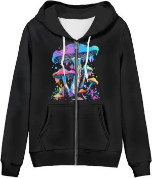 Thin Oversized Zip Up Hoodie with Pockets Women Lightweight Sweater Graphic Sweatshirts for Women Size XS-5XL