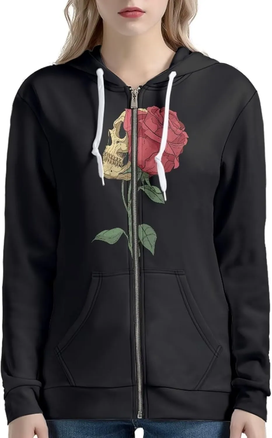 Thin Oversized Zip Up Hoodie with Pockets Women Lightweight Sweater Graphic Sweatshirts for Women Size XS-5XL