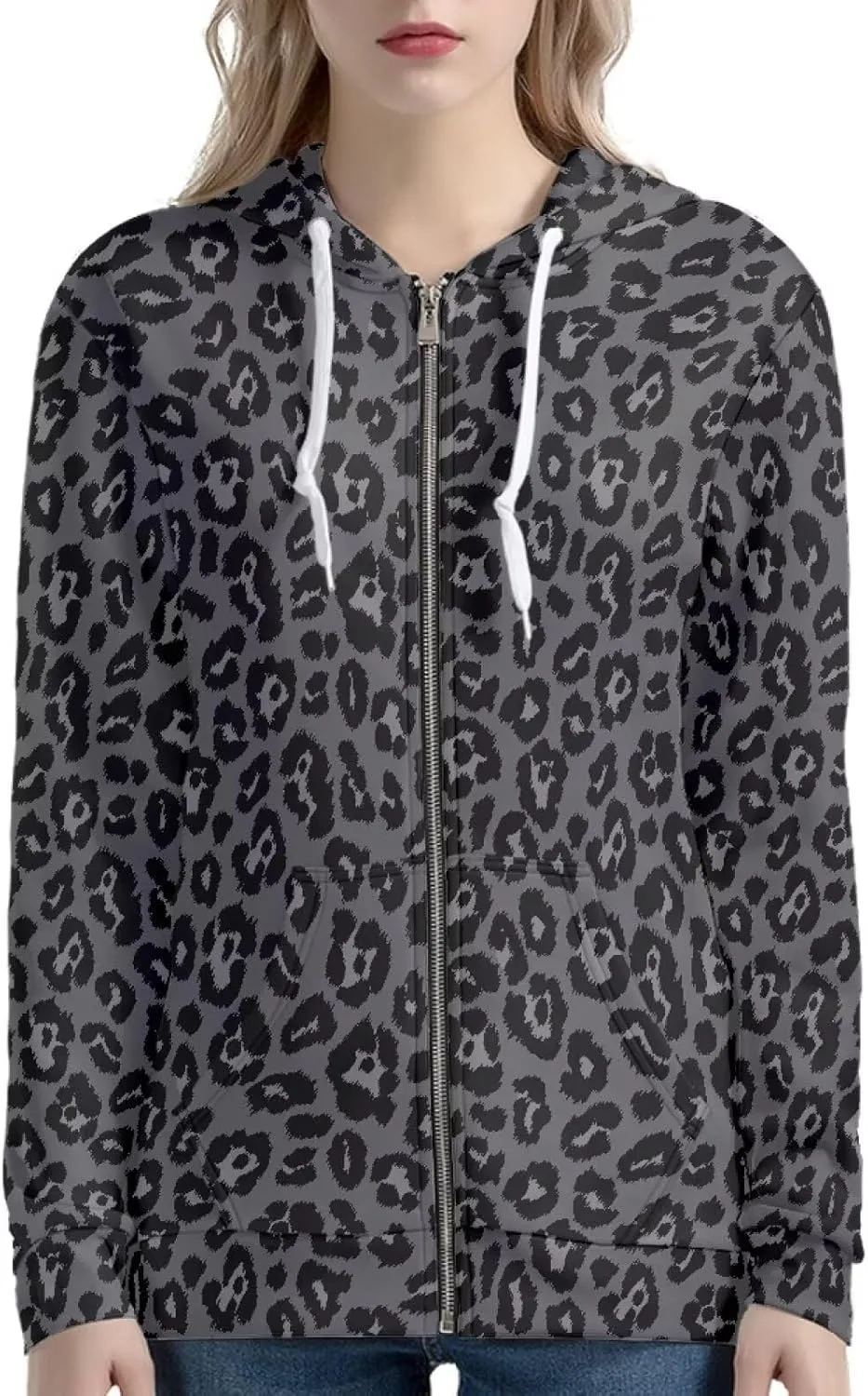 Thin Oversized Zip Up Hoodie with Pockets Women Lightweight Sweater Graphic Sweatshirts for Women Size XS-5XL