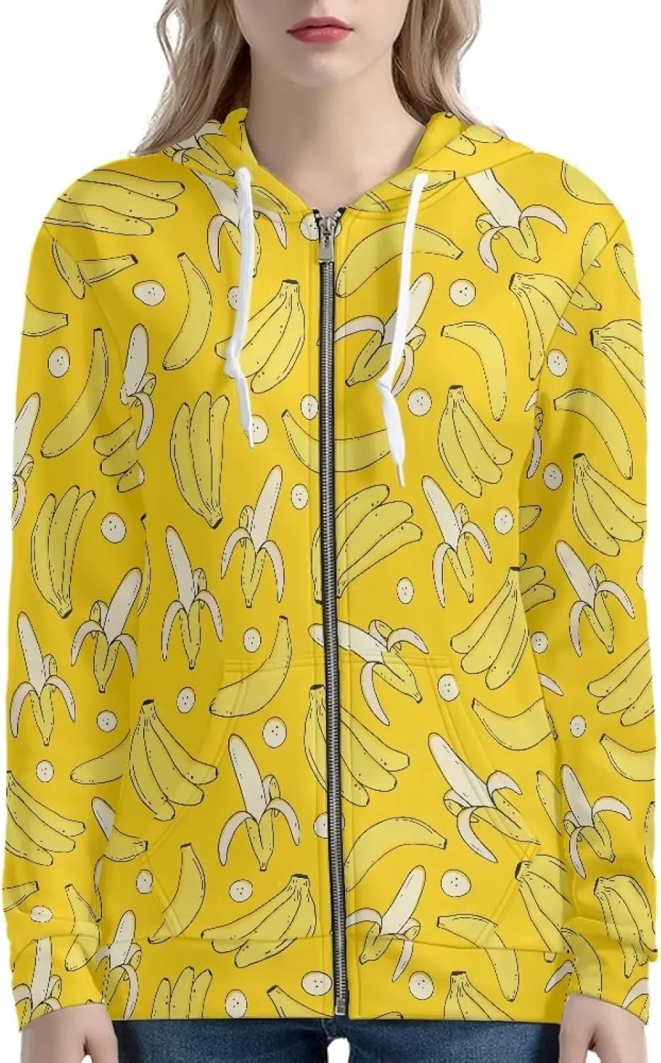Thin Oversized Zip Up Hoodie with Pockets Women Lightweight Sweater Graphic Sweatshirts for Women Size XS-5XL