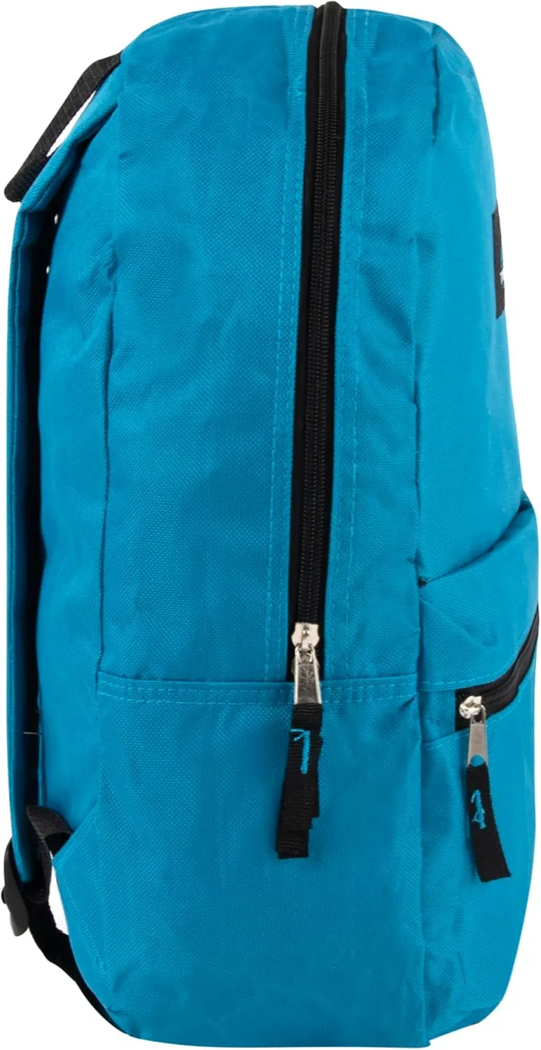 Trail maker Classic 17 Inch Backpack with Adjustable Padded Shoulder Straps (Light Blue)