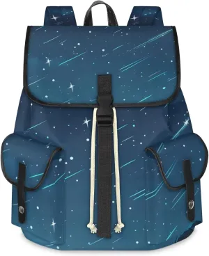 Travel Backpack For Women Men, Brilliant Starry Sky Laptop Backpacks Rucksack Large Capacity Vintage Backpack Drawstring Backpack Casual Bookbags Water Resistant Daypack Bags For Outdoor Camping
