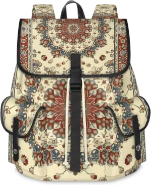 Travel Backpack For Women Men, Vintage Floral Laptop Backpacks Rucksack Large Capacity Vintage Backpack Drawstring Backpack Casual Bookbags Water Resistant Daypack Bags For Outdoor Camping