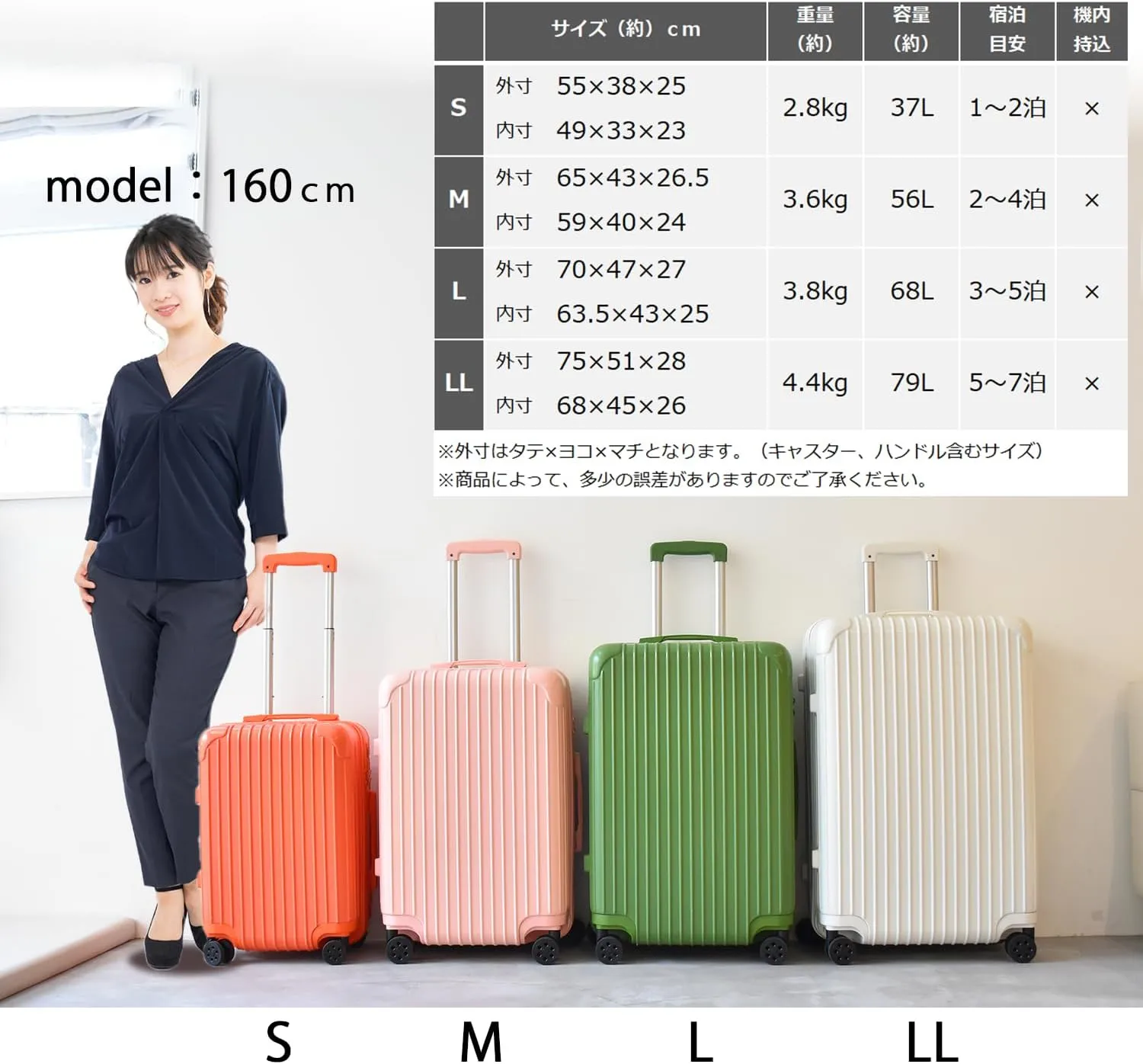 Trolley Luggage Zipper Type suitcase with dial Lock light weight [71-22036-73](Orange, M)