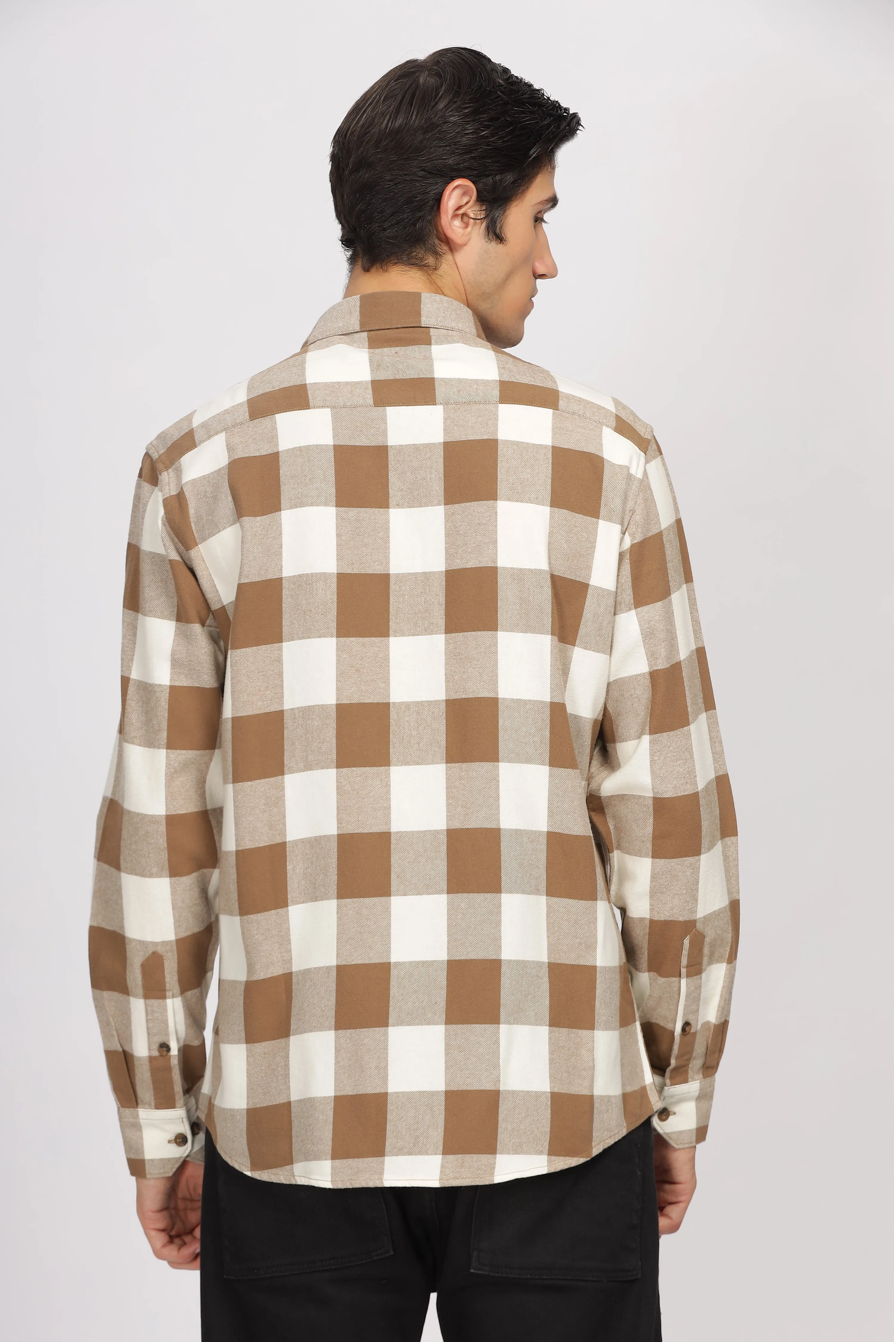 Uri Brown Checked Flannel Shirt