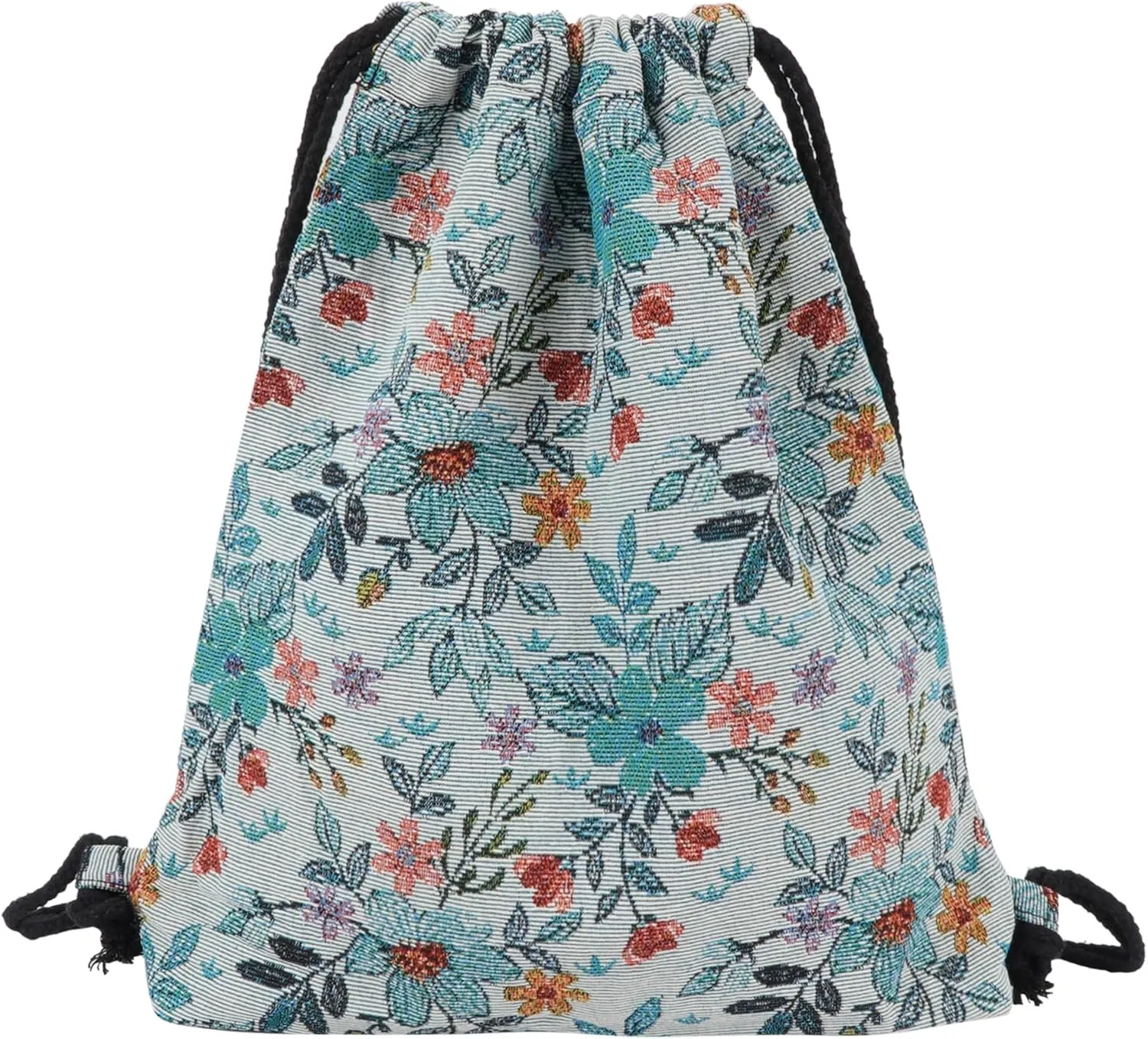 Van Caro Bohemian Drawstring Backpack Light Cinch Bag Gym Sack String Bag