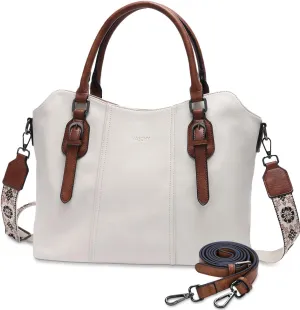 VASCHY Hobo Bags for Women, Vegan Leather Top Handle Satchel Shoulder Purse Handbag Purse with Crossbody Guitar Strap