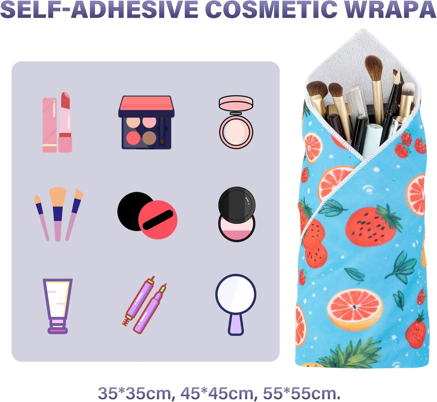 Walking Way Self-Adhesive Magic Cloth Makeup Bag, Portable Protective Cosmetic Pouch, Camera Lens Wrap, Stylish Travel Organizer for Beauty Essentials, Travel, Gifts & Daily Use