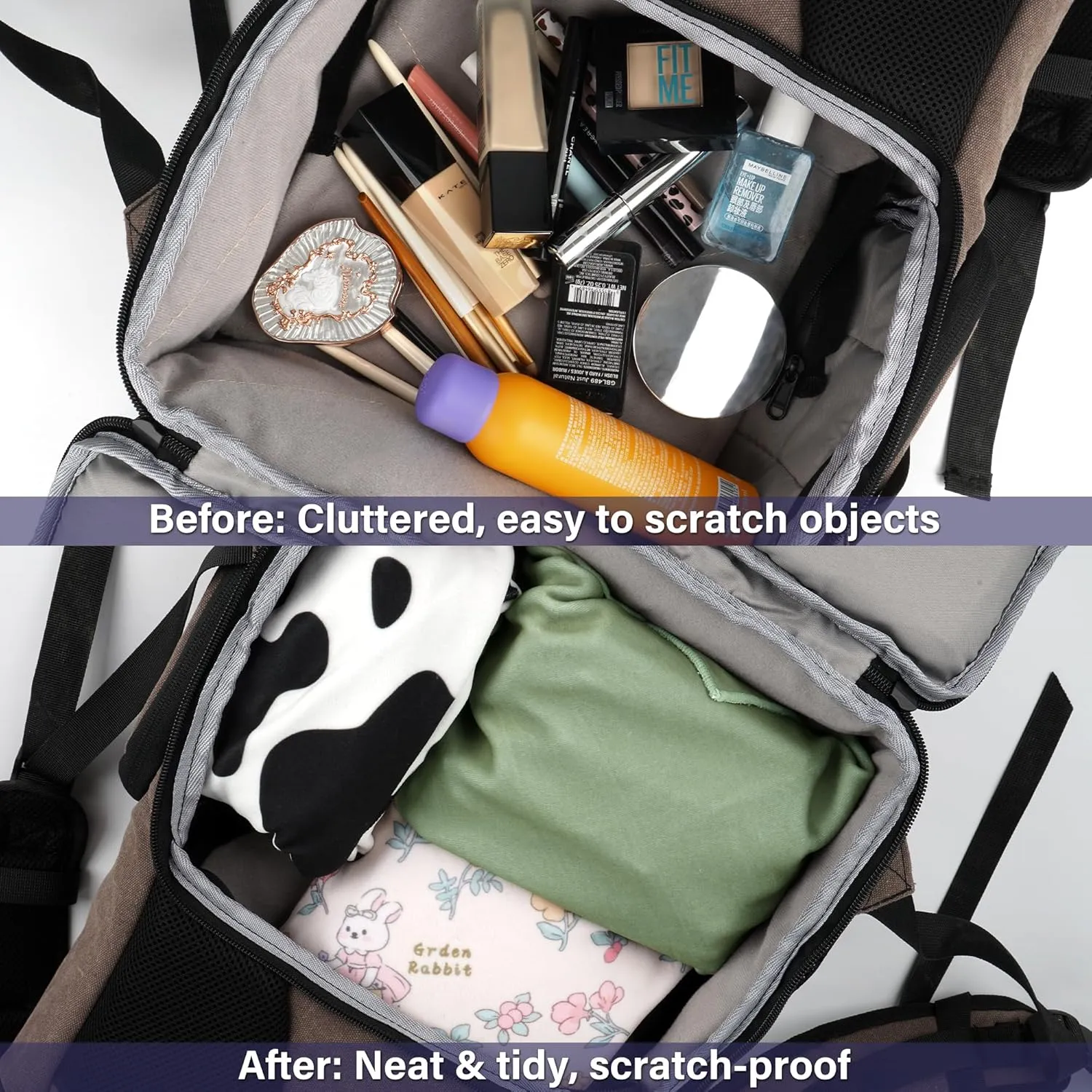 Walking Way Self Adhesive Magic Cloth Makeup Bag, Portable Protective Cosmetic Pouch, Camera Lens Wrap, Travel Organizer for Beauty Essentials, Travel, Gifts & Daily Use (lightpurple, 13.78 inch)
