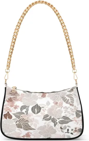 Watercolor Flowers Leaves Light Color Mini Purses for Women, Small Crossbody Bag