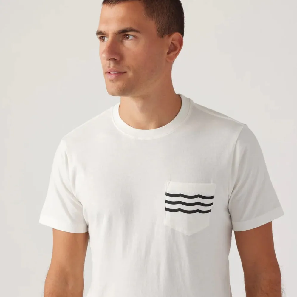 Waves Pocket Tee (D White)