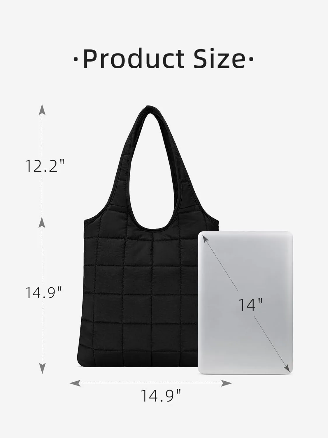 WESTBRONCO Puffer Shoulder Bag for Women Quilted Hobo Tote Bags, Lightweight Puffy Handbags, Work Bag with Laptop Compartment