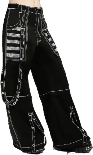 Women Gothic Black Cargo Pants Y2K High Waist Baggy Jeans Rock Style Cargo Pants with Chain Harajuku Streetwear