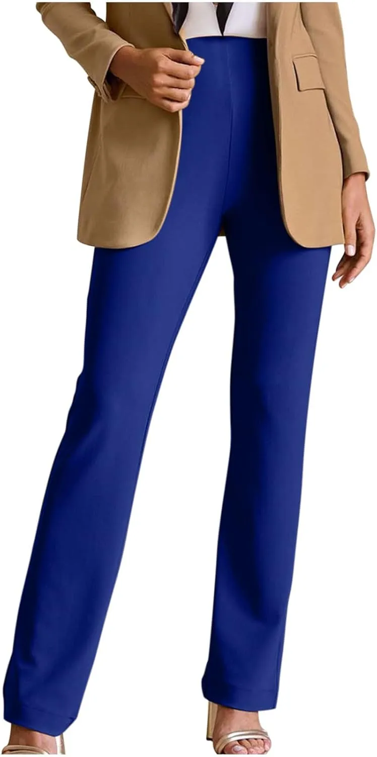 Women High Waist Pull-On Dress Pants Tummy Control Yoga Legging Trousers Business Casual Office Suit Pants for Work